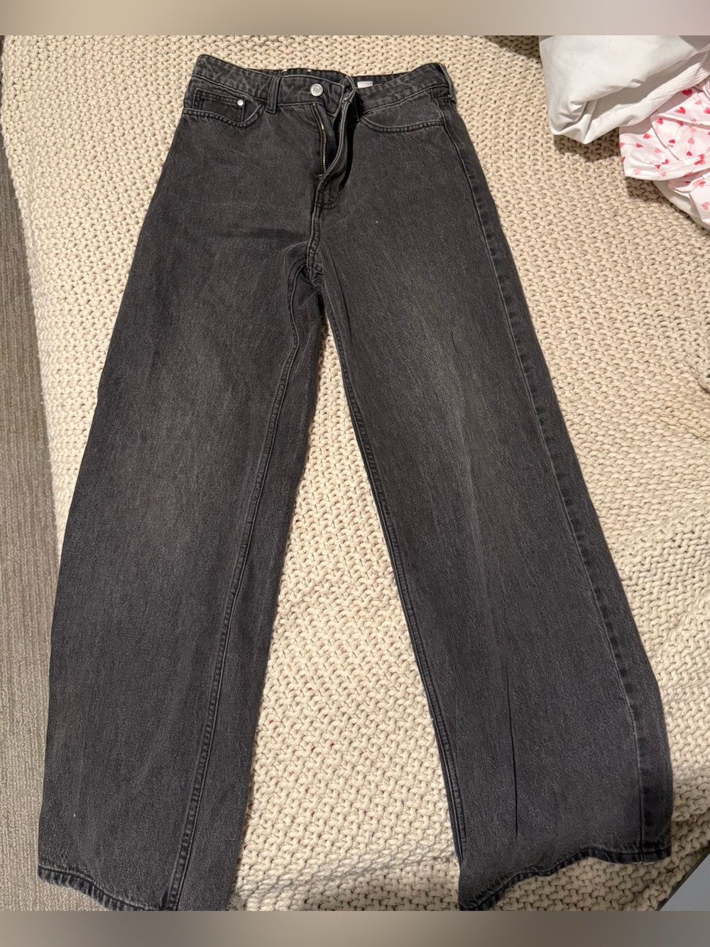 & denim H&M black wide leg jeans